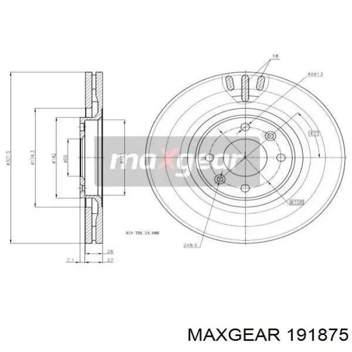191875 Maxgear диск гальмівний передній