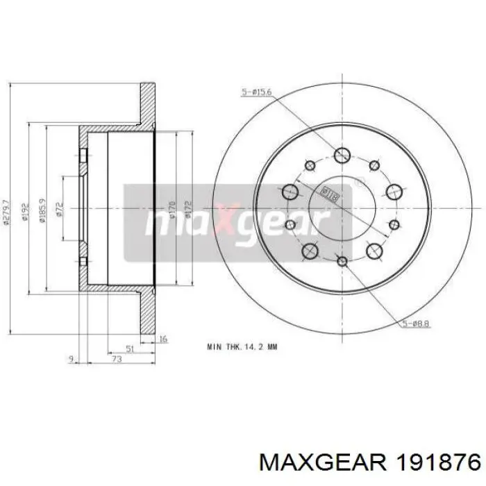 191876 Maxgear Дискові гальма