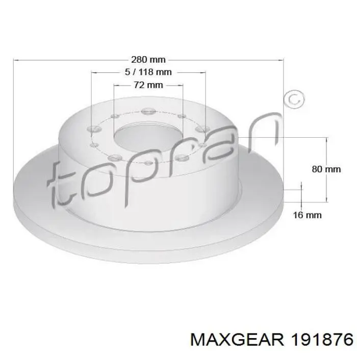 Задні дискові гальма Maxgear 191876 ціна, від 41.54 USD