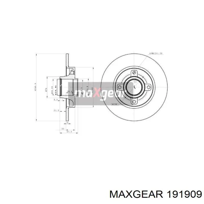 191909 Maxgear диск гальмівний задній