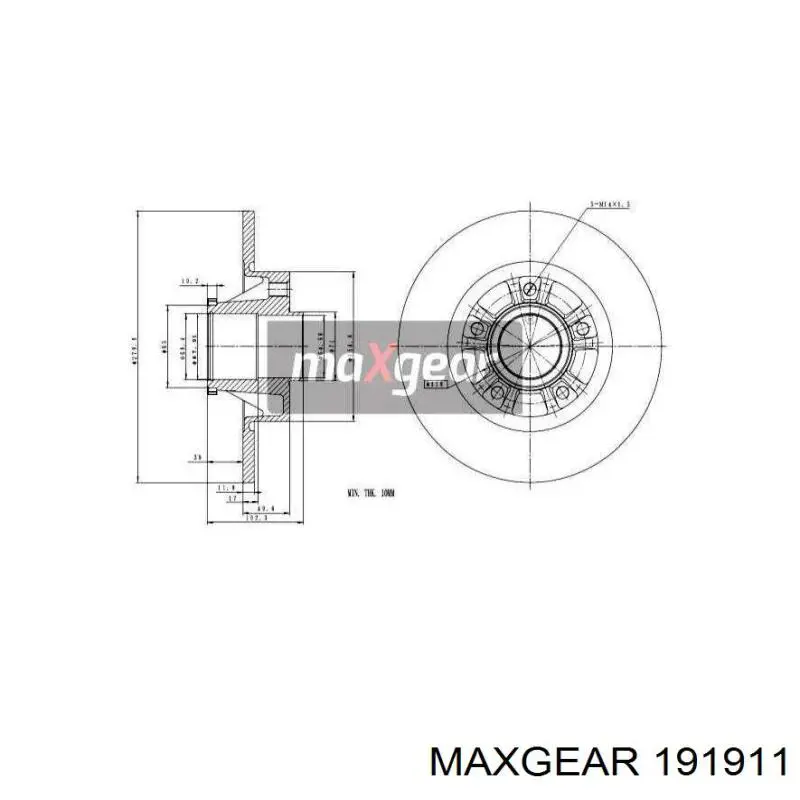 191911 Maxgear диск гальмівний задній