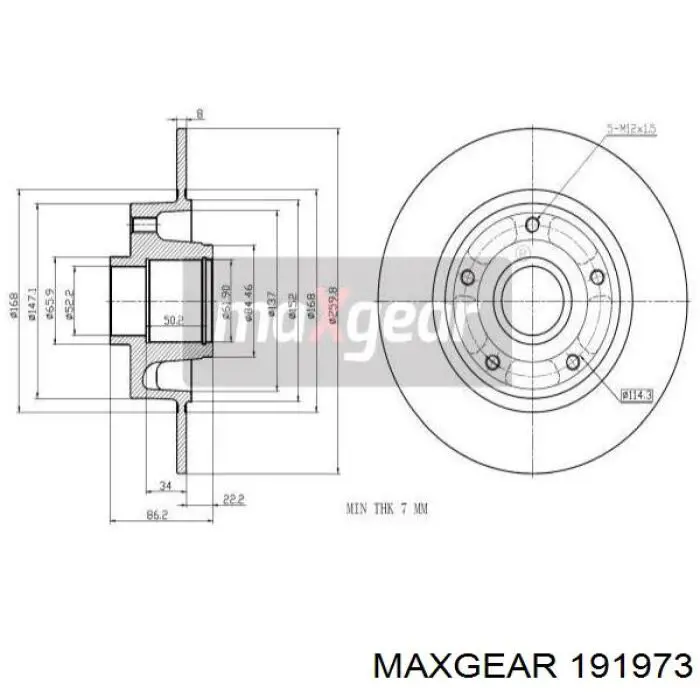 191973 Maxgear диск гальмівний задній