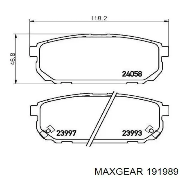 191989 Maxgear Колодки гальмівні задні, дискові
