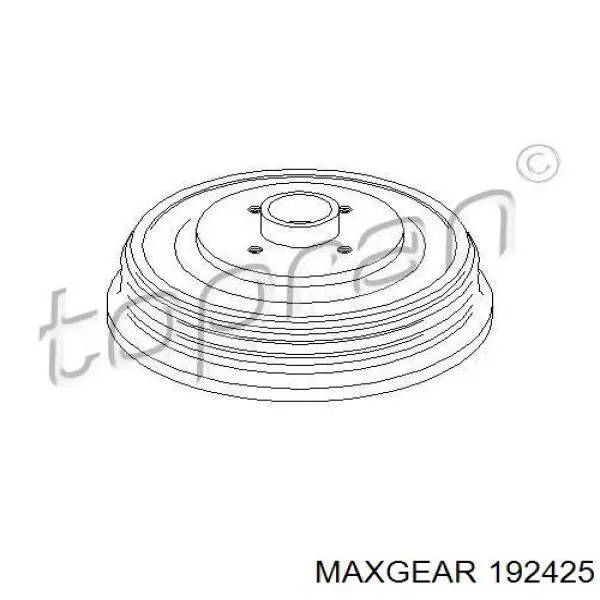 Барабан гальмівний задній 192425 Maxgear