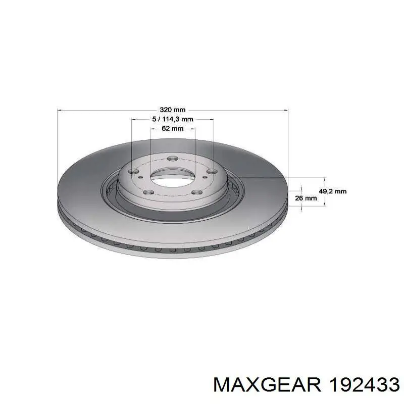 Гальмівні диски передні 192433 Maxgear