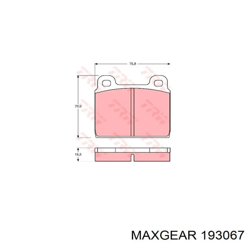 Купити 193067 Maxgear Колодки гальмівні передні, дискові