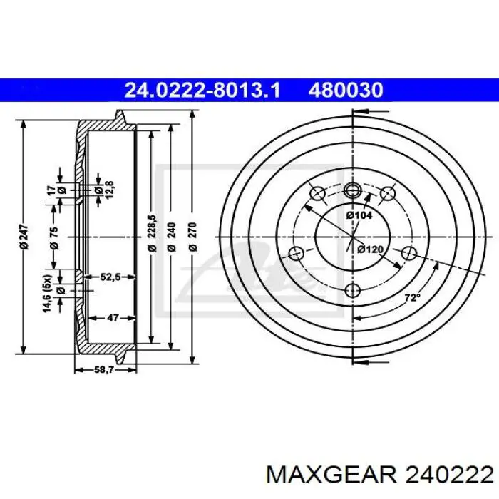 Датчик положення (оборотів) коленвалу 240222 Maxgear