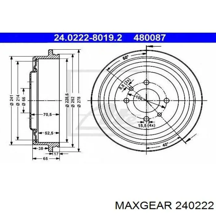 Купити 240222 Maxgear Датчик положення (оборотів) коленвалу