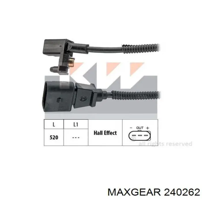 Купити 240262 Maxgear Датчик положення (оборотів) коленвалу