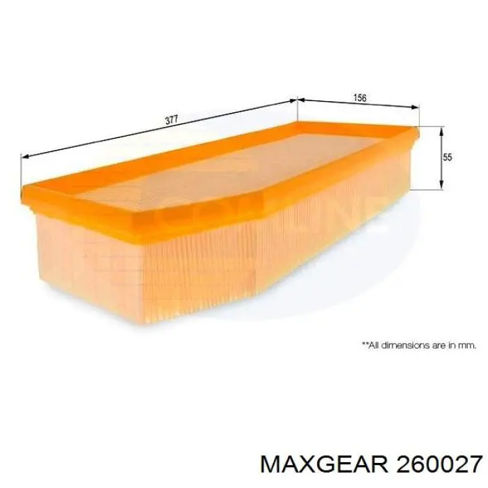 Фільтр повітряний Maxgear 260027
