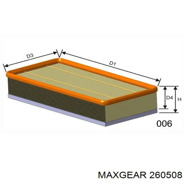 Купити 260508 Maxgear Автомобільний фільтр повітря