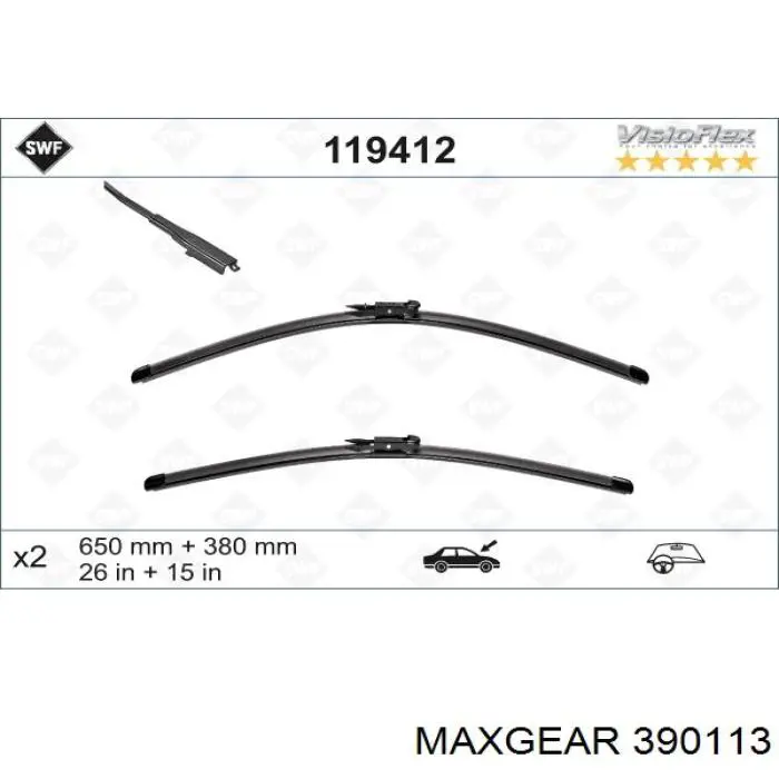 Щітки склоочисника 390113 Maxgear