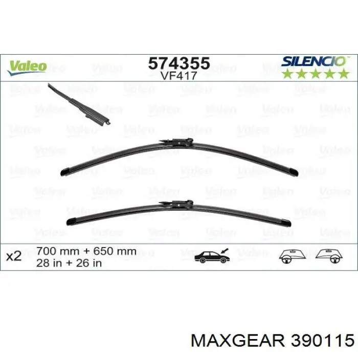 Щітки склоочисника 576123 VALEO