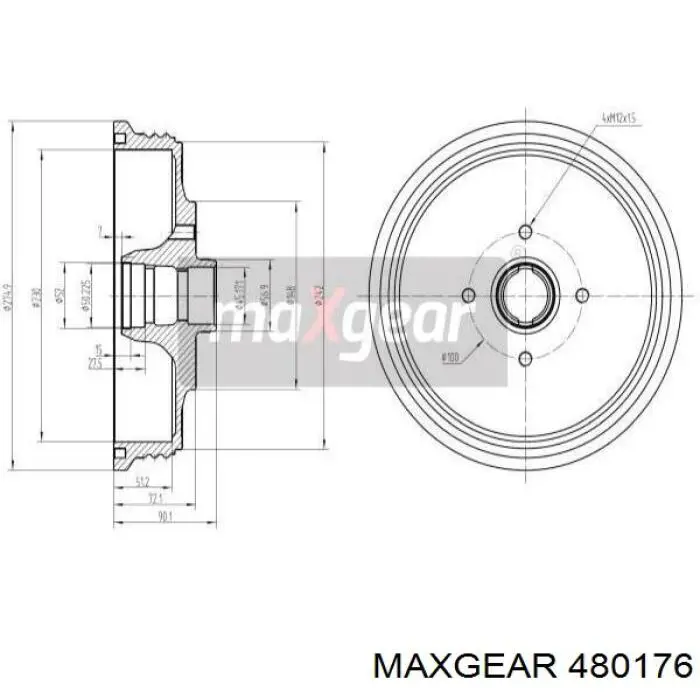 Насос гідропідсилювача керма (ГПК) 480176 Maxgear