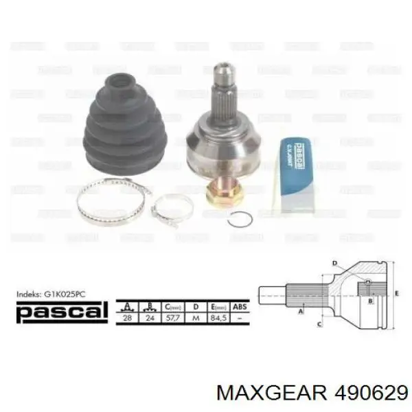 ШРУС зовнішній передній 490629 Maxgear