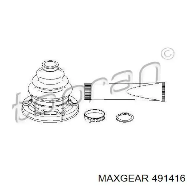 Пильник ШРУСа зовнішній, задньої піввісі 491416 Maxgear