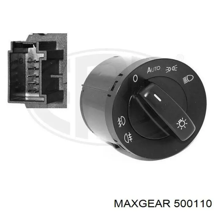 500110 Maxgear перемикач світла фар, на "торпеді"