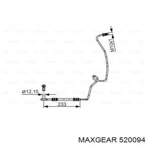 Шланг гальмівний задній, лівий Maxgear 520094 ціна, від 18.08 USD