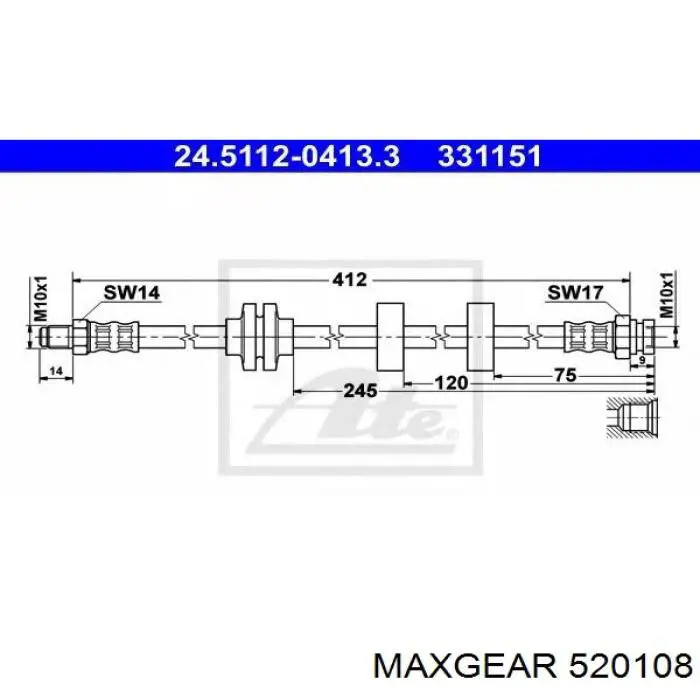 Купити 520108 Maxgear Гальмівні шланги передні