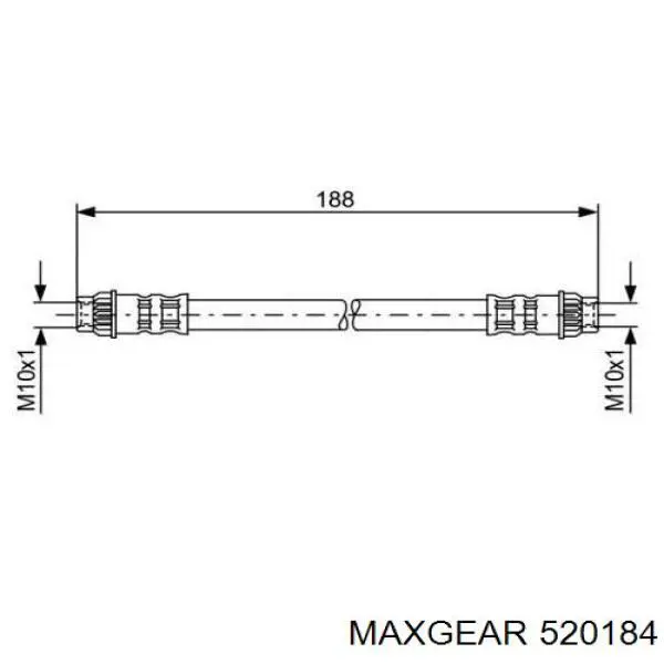 Шланг гальмівний задній Maxgear 520184 ціна, від 5.60 USD