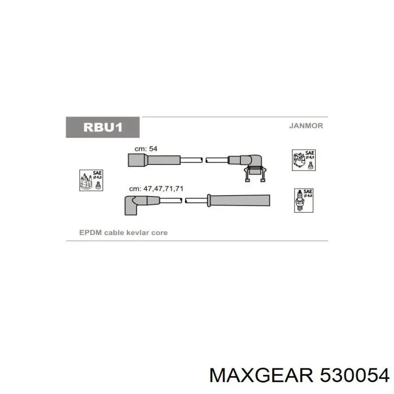 Купити 530054 Maxgear Провід високовольтні, комплект