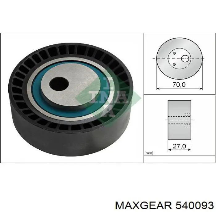 Ролик приводного ременя, паразитний Maxgear 540093 ціна, від 21.16 USD