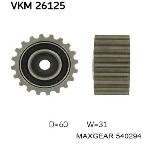 Ролик ременя ГРМ, паразитний Maxgear 540294 ціна, від 21.34 USD