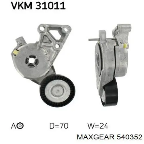 540352 Maxgear ролик натягувача приводного ременя