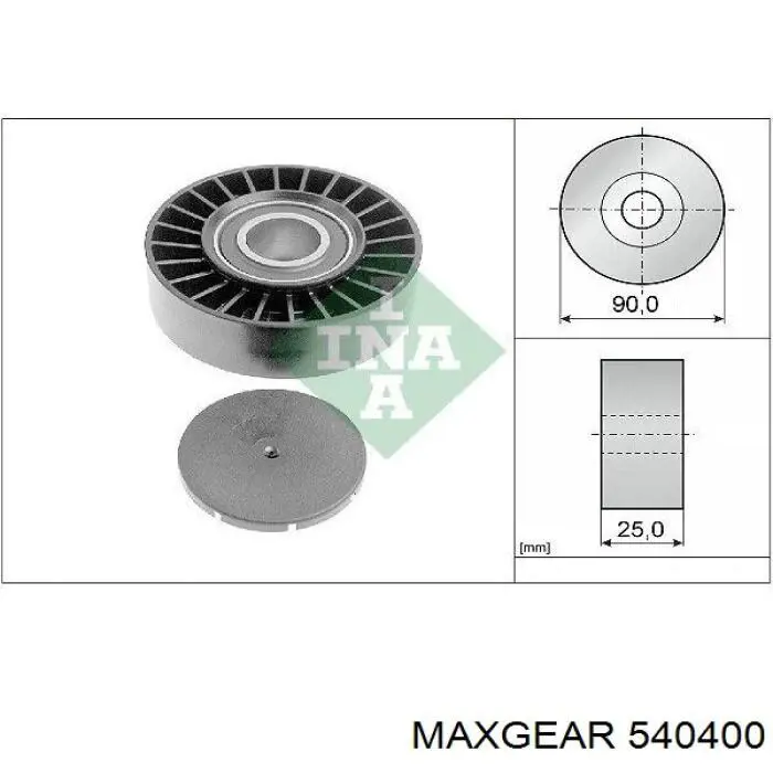 Ролик приводного ременя, паразитний Maxgear 540400