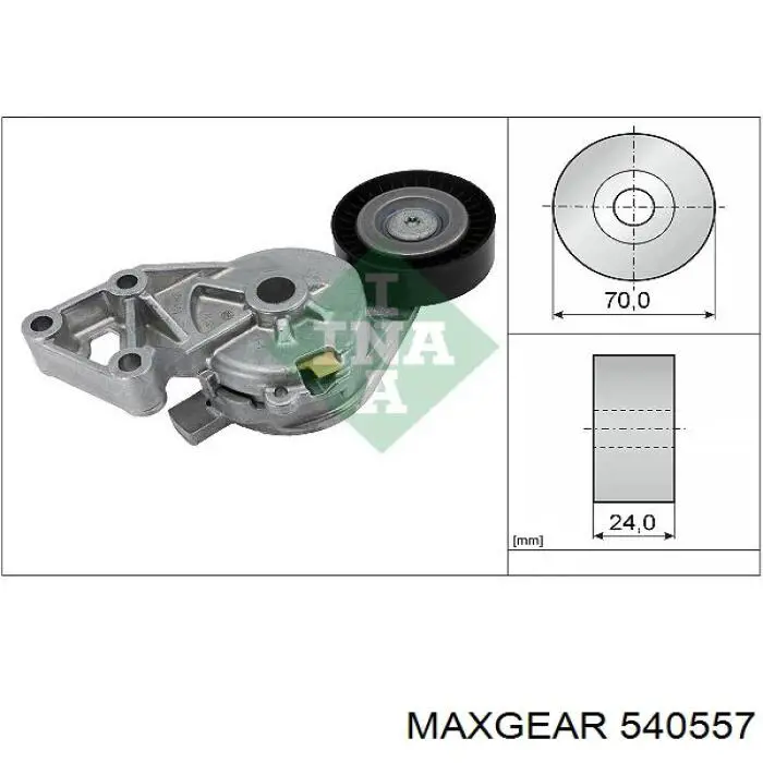 Натягувач приводного ременя 540557 Maxgear