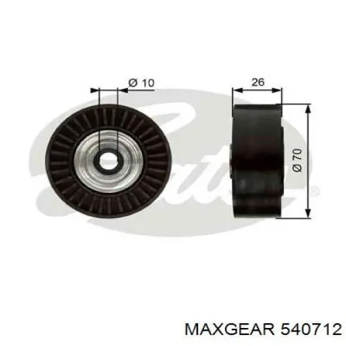Ролик приводного ременя, паразитний 540712 Maxgear