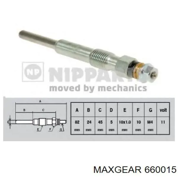Свічка накалу 660015 Maxgear