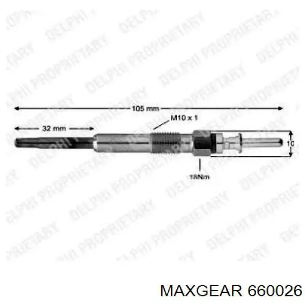Свічка накалу 660026 Maxgear