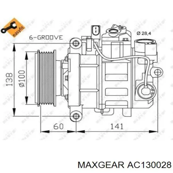 AC130028 Maxgear компресор кондиціонера