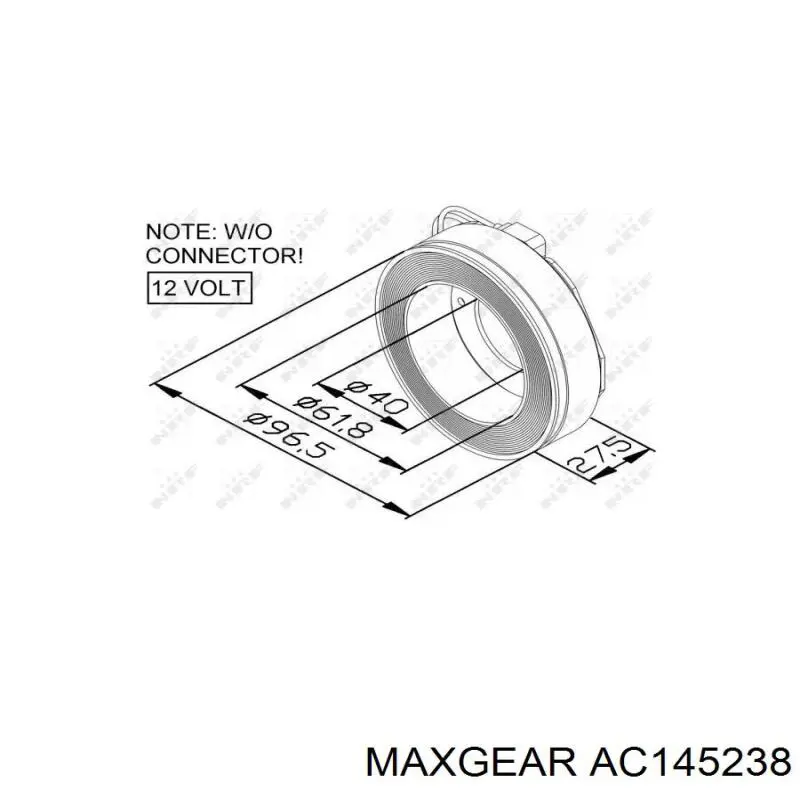 AC145238 Maxgear муфта компресора кондиціонера