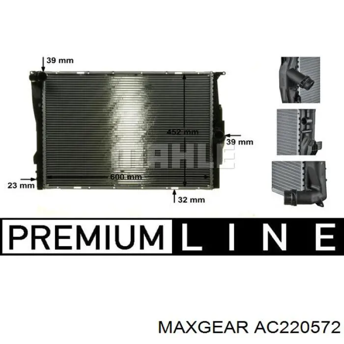 Радіатор охолодження двигуна AC220572 Maxgear