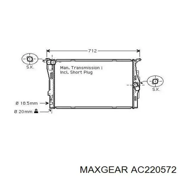 Радіатор AC220572 Maxgear