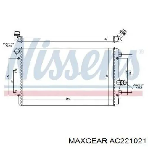 Радіатор основний Maxgear AC221021 ціна, від 51.86 USD