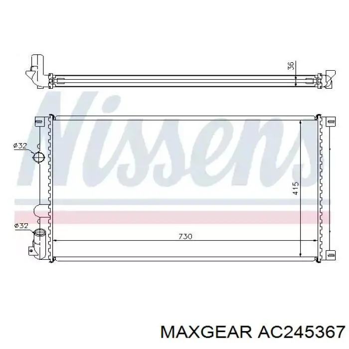 AC245367 Maxgear радіатор охолодження двигуна