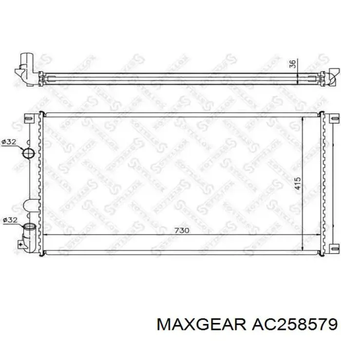 AC258579 Maxgear радіатор охолодження двигуна