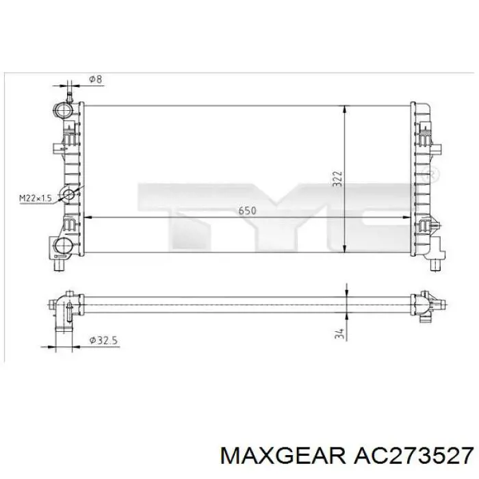AC273527 Maxgear радіатор охолодження двигуна