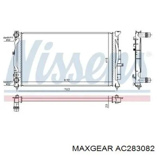 Купити AC283082 Maxgear Радіатор двигуна