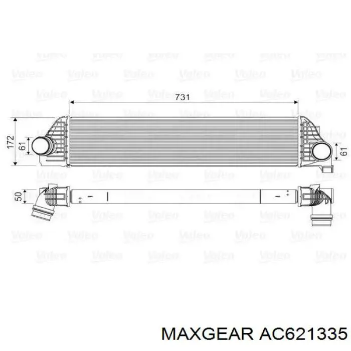 Радіатор интеркуллера AC621335 Maxgear