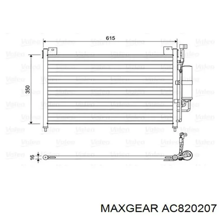 Радіатор охолодження кондиціонера Mazda DF7161480C