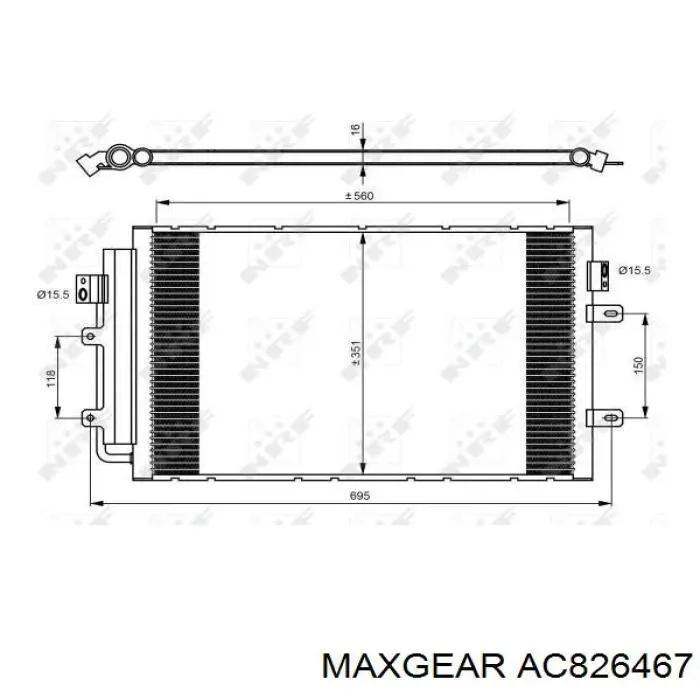 Радіатор кондиціонера AC826467 Maxgear