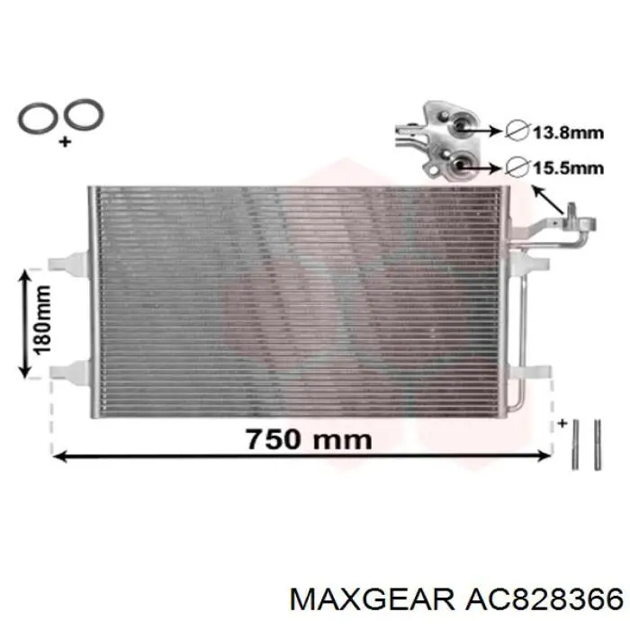 AC828366 Maxgear радіатор кондиціонера