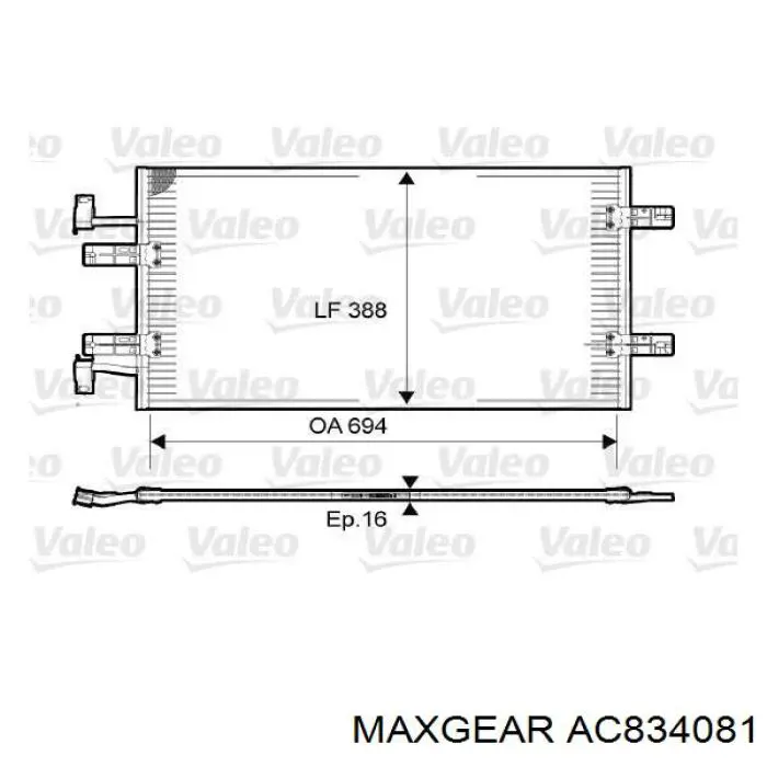 Радіатор кондиціонера AC834081 Maxgear