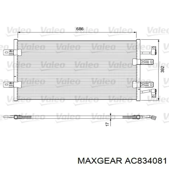 Конденсатор кондиціонера Maxgear AC834081 ціна, від 71.60 USD