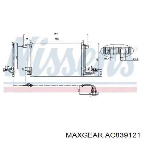 Купити AC839121 Maxgear Радіатор системи охолодження кондиціонера