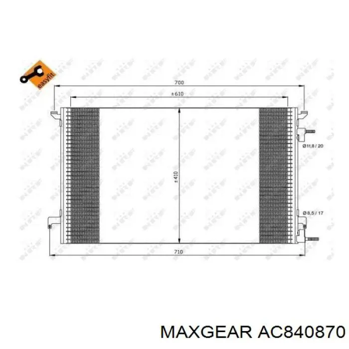 AC840870 Maxgear радіатор кондиціонера